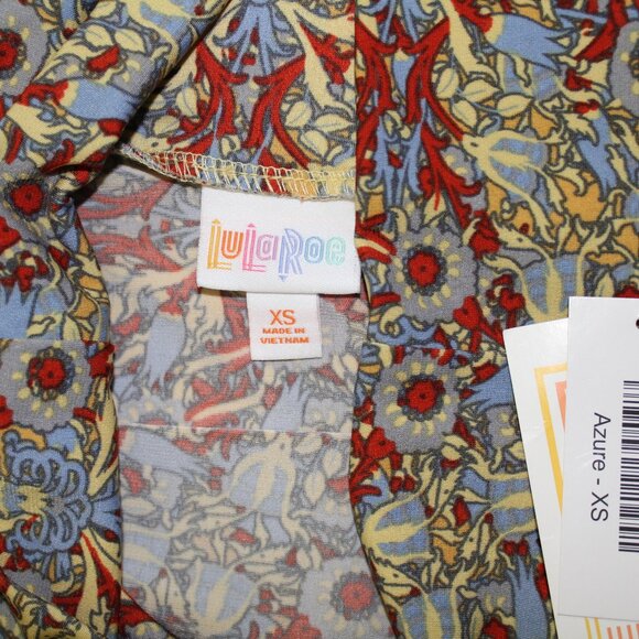 LulaRoe stretch A-line floral skirt Azure - XS New simply comfortable - Picture 6 of 7